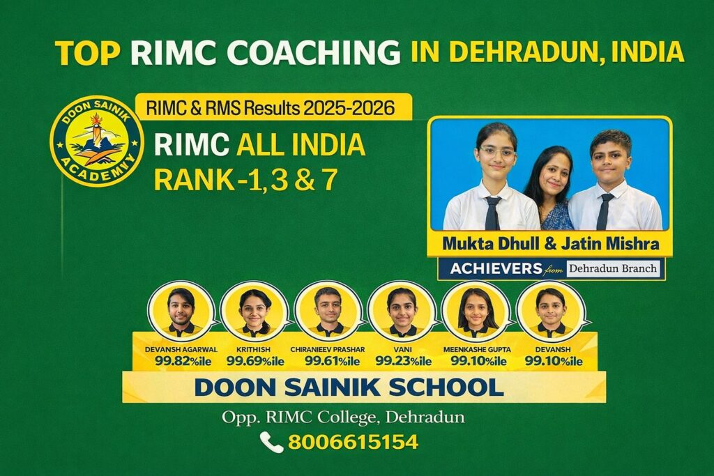 India’s No1 RIMC Coaching Academy in Dehradun