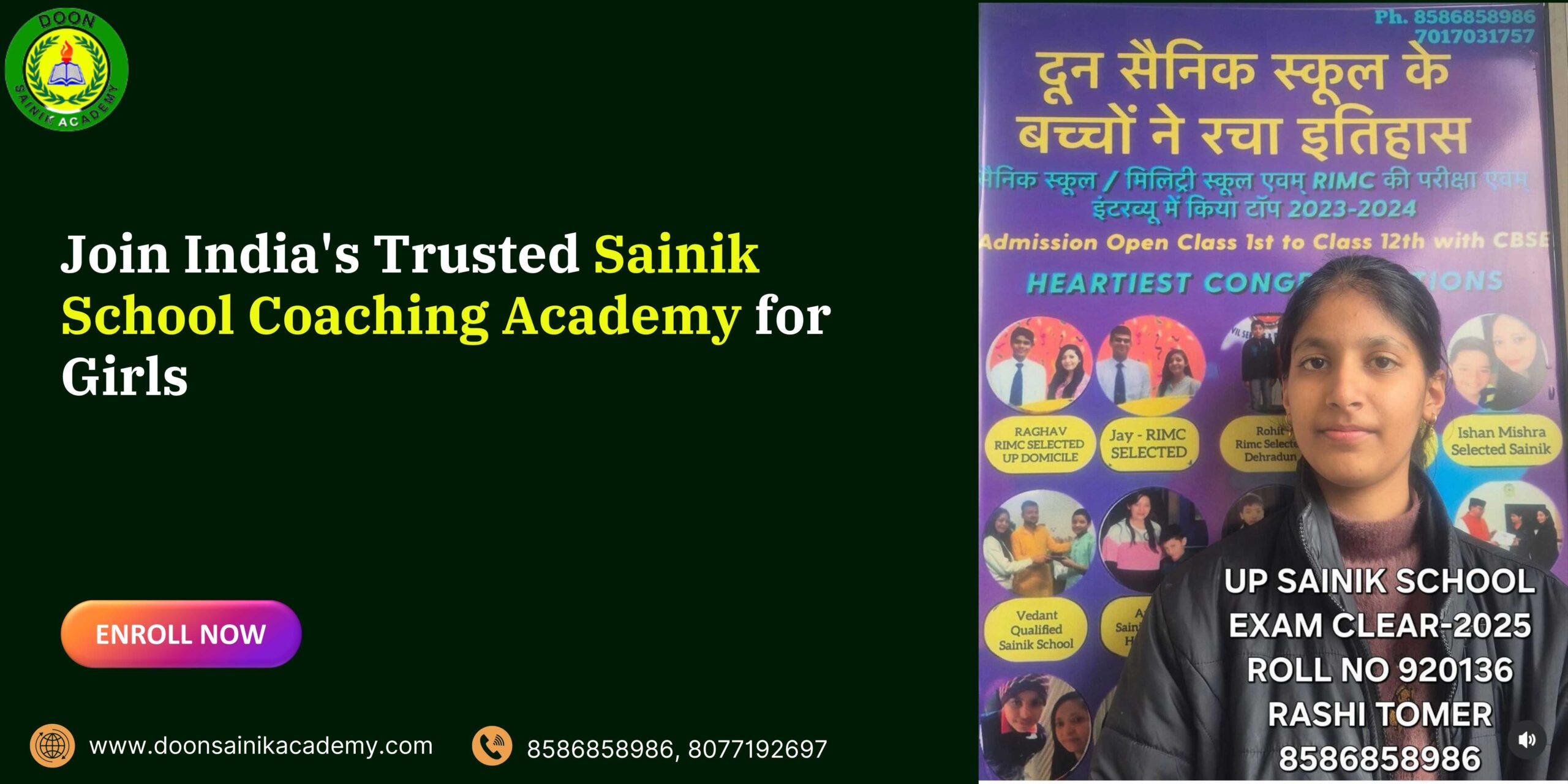 Join India’s Trusted Sainik School Coaching Academy for Girls