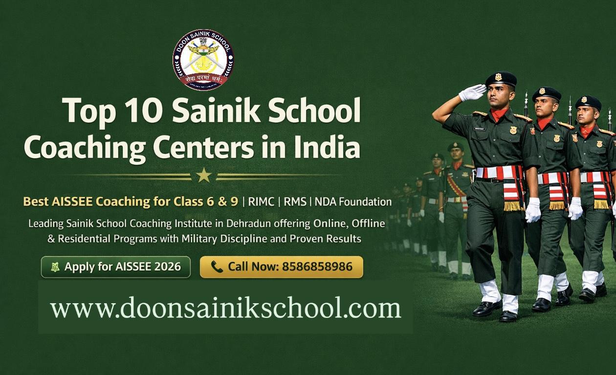Top 10 Sainik School Coaching Institutes in India (Online & Offline) – Class 6 & 9 | AISSEE 2026 Guide